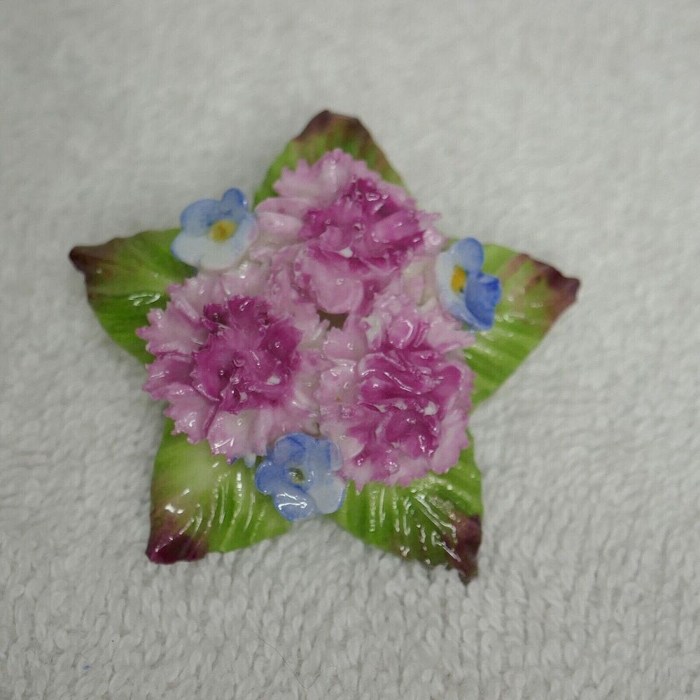 Vintage Aynsley England Floral Fine English Bone China Signed Pin Brooch FLAW